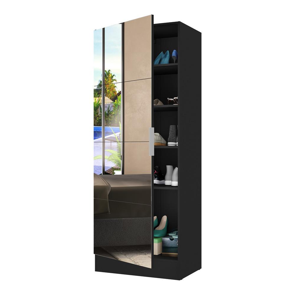 Sapateira 1 Porta com Espelho Jade Plus Multimóveis Preta em Oferta na Shopee