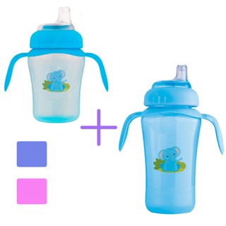 Kit 2 Copos transição Antivazamento 240ml e 330 ml com Bico de Silicone