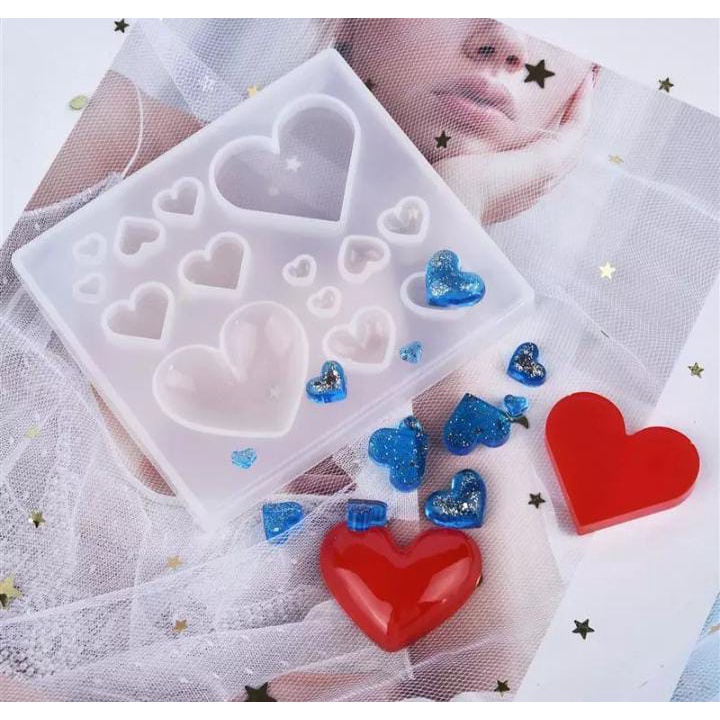 Molde Forma De Silicone Coração Para Pingente Ou Chaveiro