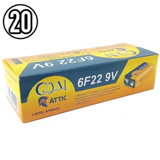 Kit 20 Bateria 9v 6f22 Longa Duração