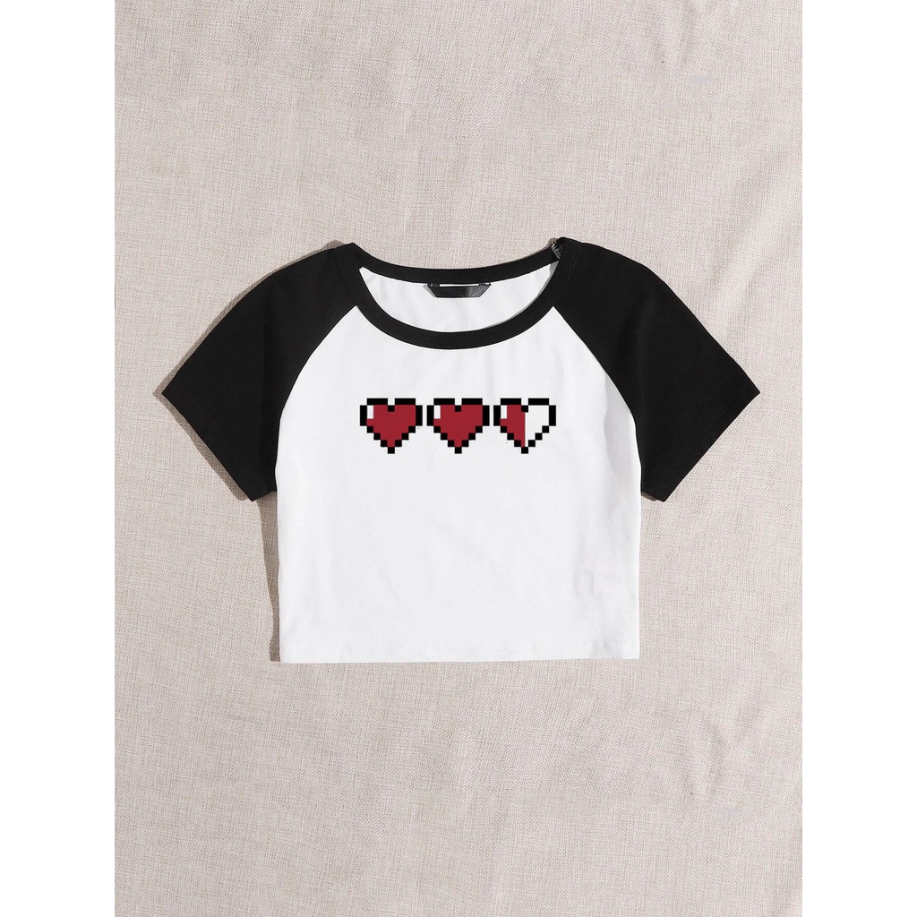 Cropped RAGLAN, Modelo GEEK GAMER NERD PIXEL - Alternativo Y2K Casual Grunge Punk Blogueira