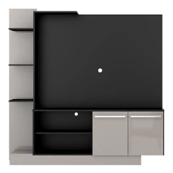 Estante com Suporte para TV até 55" Multimóveis Denver FG3069 Preta/Lacca Fumê