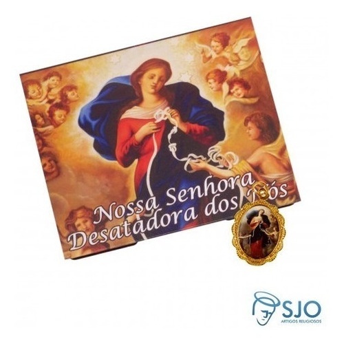 Kit Cartões com Medalha de Nossa Senhora Desatadora dos Nós