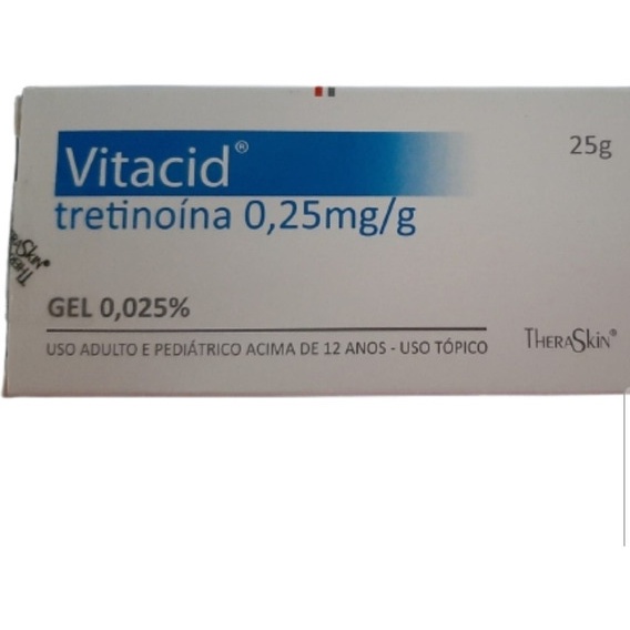 VITACID GEL 0,25% CREME CLAREADOR MANCHAS MELASMA ESPINHAS ORIGINAL