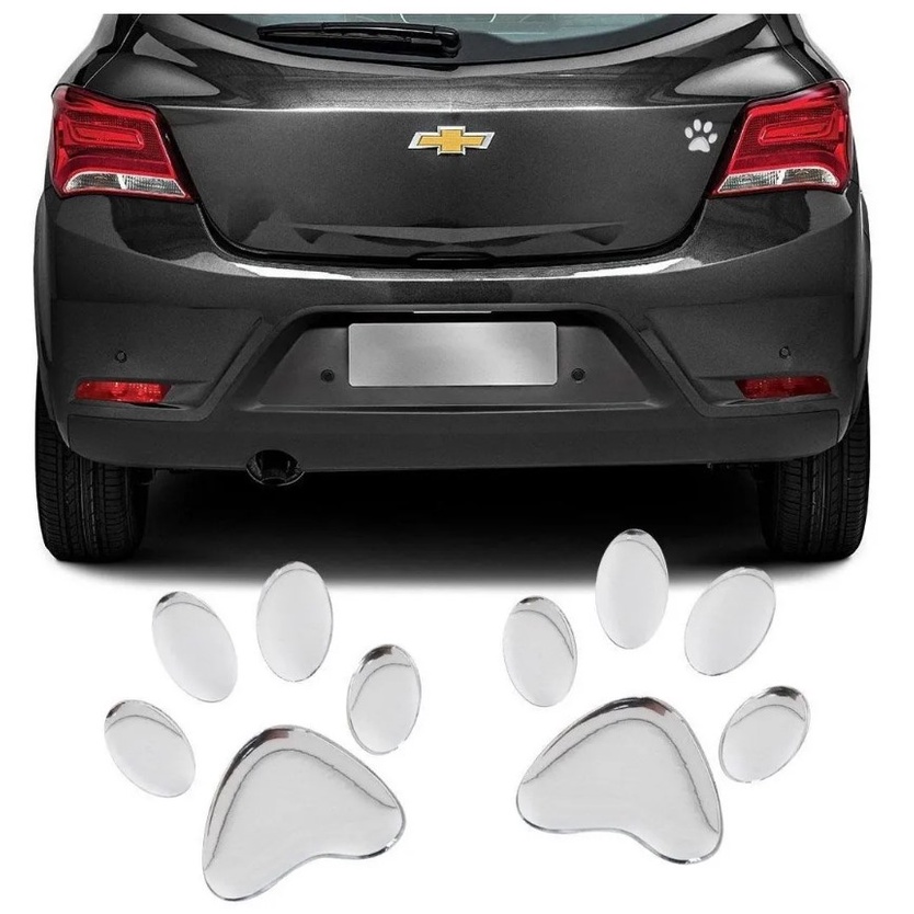 Adesivo 3D Resinado Patinhas Cachorro Alto Relevo Carro Moto - RES3004 48E44E4D58E4