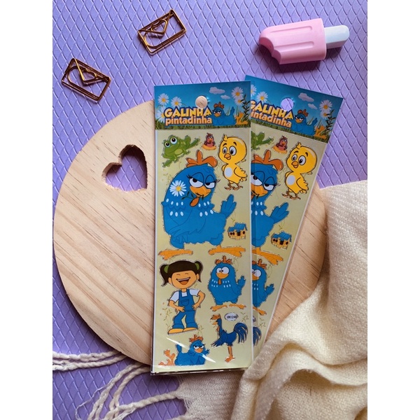 kit de cartelas de adesivos da galinha pintadinha sticker cartela de adesivos figurinha lembrancinha escola
