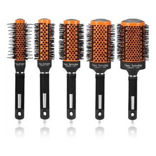 Kit 5 Escovas Cabelo Vazadas Térmica Profissional Com Bolsa