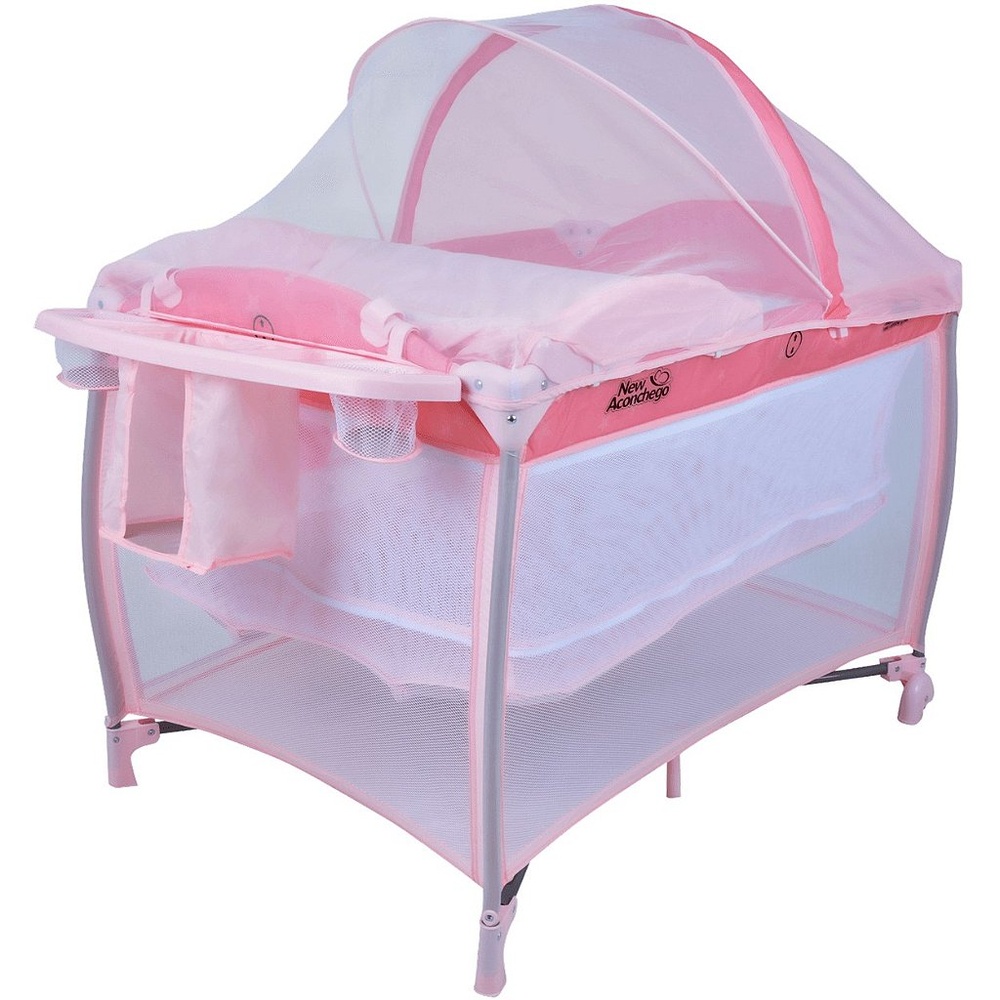 Berço Cercado Desmontavel Burigotto New Aconchego Pink em Oferta na Shopee