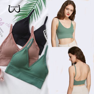 ZXYOUPING kit 1/4 Mulheres Alças Finas Sexy Crop Top U Costas Bra，Sutiã Esportivo com bojo Sem Costura Confortável Sexy Para Mulheres/Yoga/Esportes