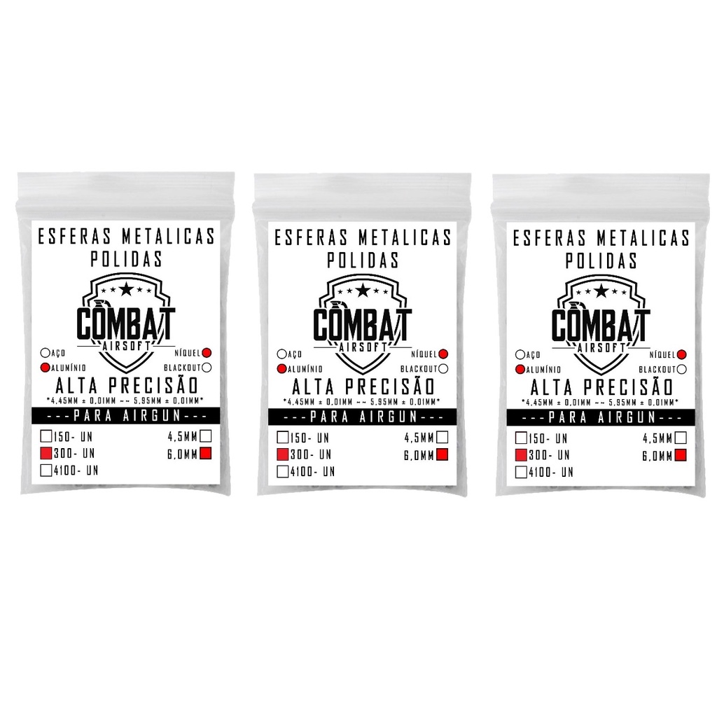 Munição Airsoft Esferas de Alumínio Combat Airsoft 6mm 900un. em Oferta na Shopee