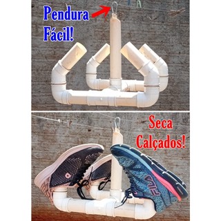 Varal secador de calçados pendura fácil PVC