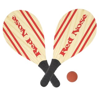 Kit Frescobol Raquete de Praia Com 2 Raquetes Com Bola E Saco de Transporte Semi Pro Marca Red Nose