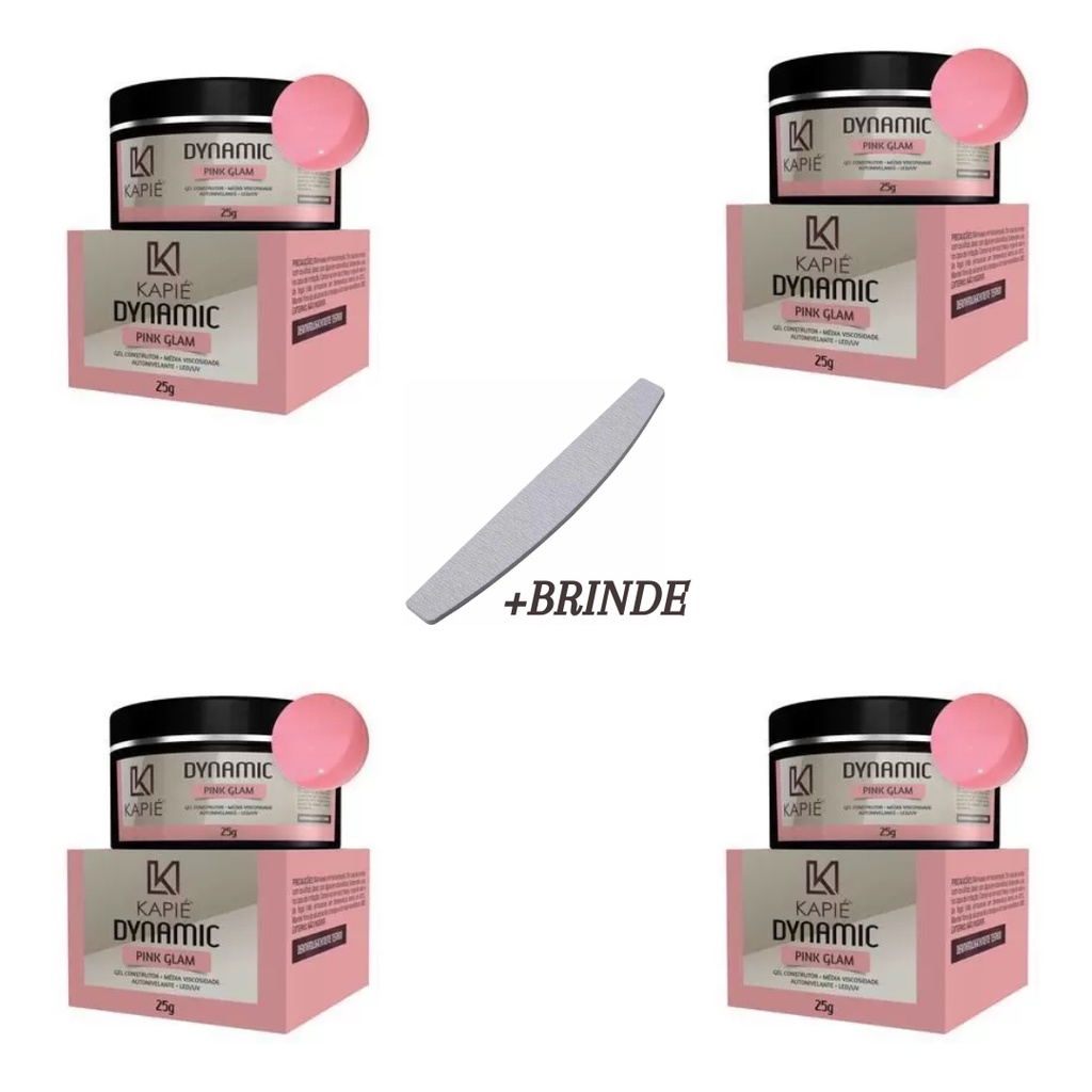Kit 4 Géis Kapie Pink Glam 25g Unhas Em Gel Atacado