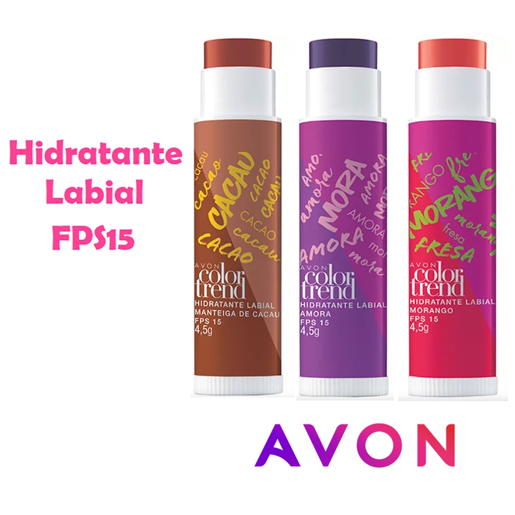 Hidratante Labial Fps Color Trend Morango Amora E Manteiga De