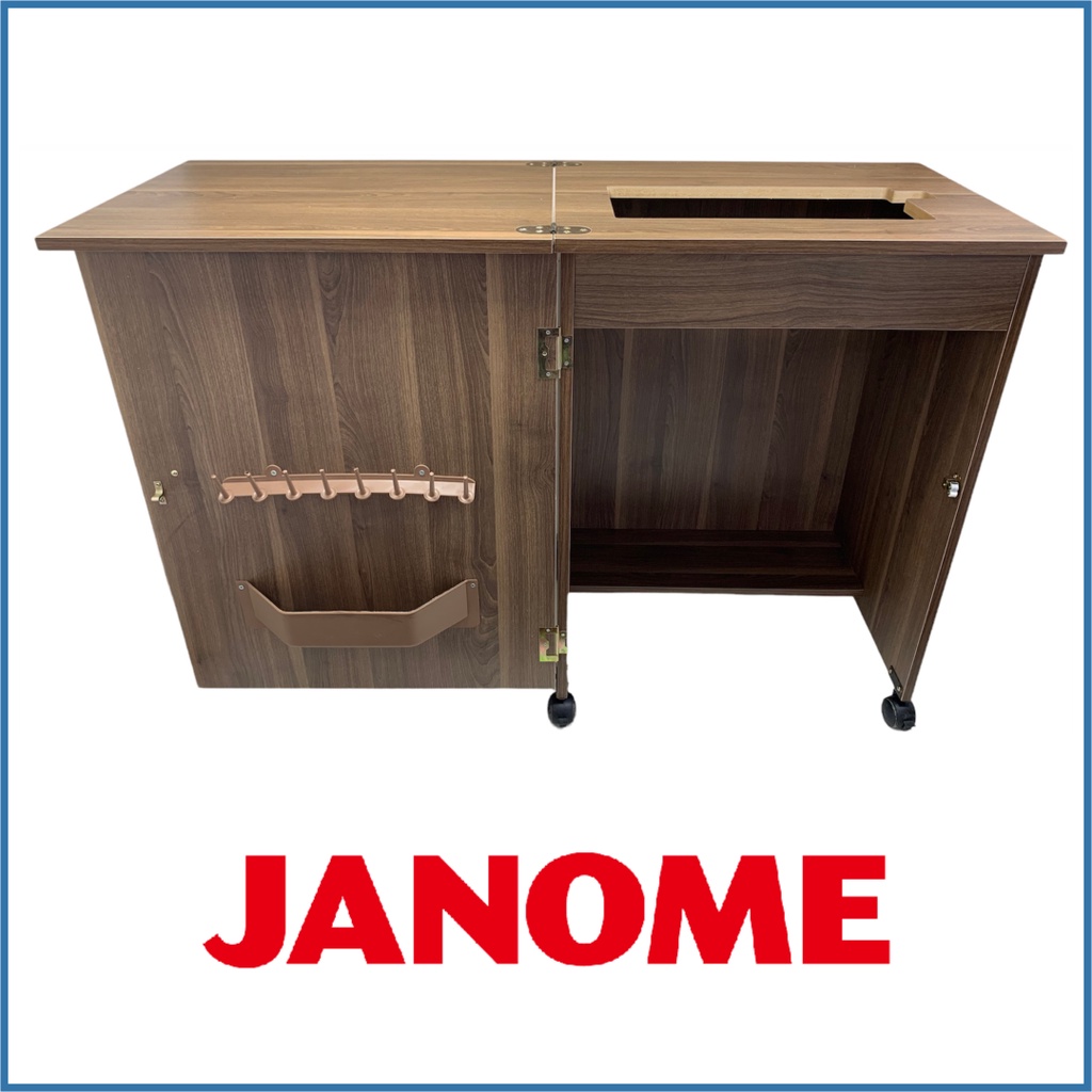 Gabinete Móvel Mesa Para Máquina De Costura Janome Portátil (Braço Livre) - CASTANHO