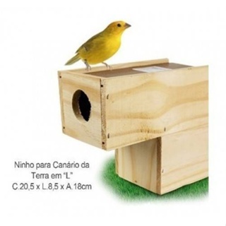 Ninho de madeira para pássaros canário da terra em Oferta na Shopee