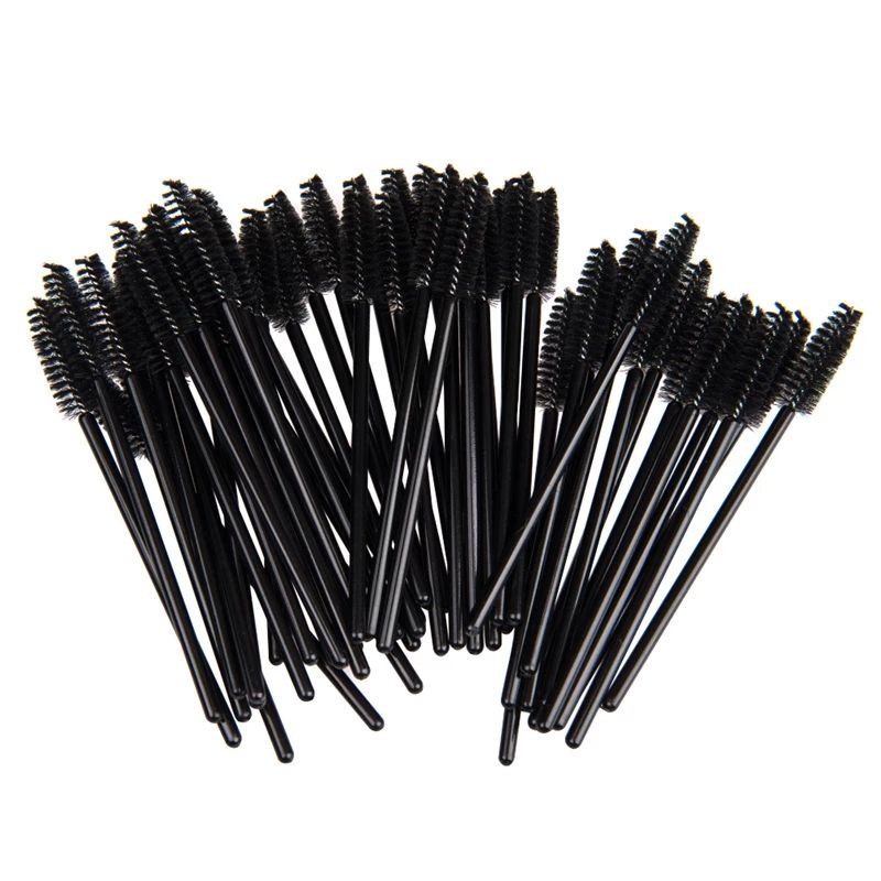 50pcs Escova De Cílios Descartável Preta Pincel Aplicador De Varinha Pente em Oferta na Shopee
