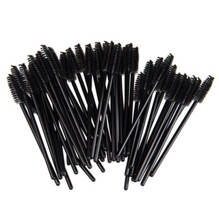50pcs Escova De Cílios Descartável Preta Pincel Aplicador De Varinha Pente em Oferta na Shopee