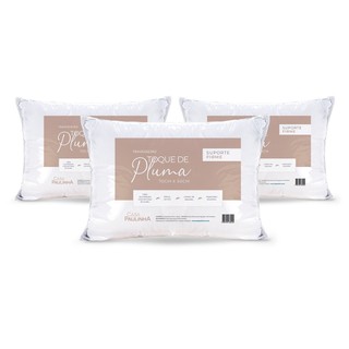 Kit 3 Travesseiros Toque de Pluma Suporte Firme Percal 180 Fios 70cm x 50cm em Oferta na Shopee