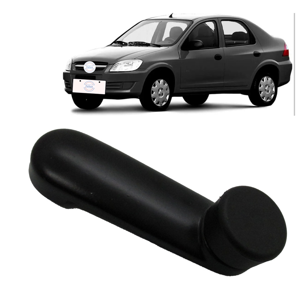 Manivela do vidro Prisma 06-12 Preta 8 Estrias - Grossa (1 Unidade) em Oferta na Shopee