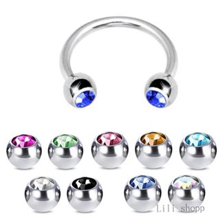 kit 12 Piercing Ferradura para Orelha, Boca e Septo em Aço Cirúrgico Com Strass