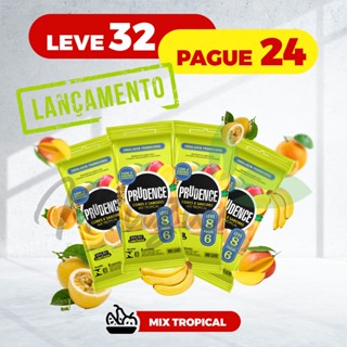 Kit Leve 32 Pague 24 Preservativos Camisinha Mix Tropical Prudence c/ 8un cada Embalagem