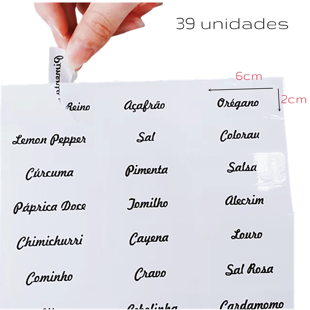 Etiquetas Para Potes e Vidros de Temperos Vinil Transparente em Oferta na Shopee