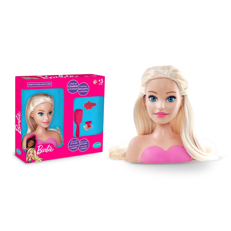 Mini Barbie Styling Head Loira 4 Acessórios Para Cabelo Personalizado Estilosa e Linda Marca Puppe em Oferta na Shopee