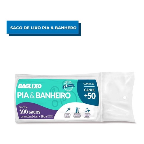 Saco de Lixo Pia Banheiro 100 un