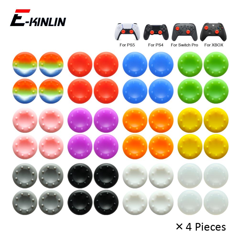 4 Peças Controlador Joystick Tampas Polegar Vara Apertos Para Sony Playstation DualSense Dualshock 4 5 PS4 PS5 Nintendo 
