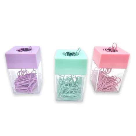 Clips Metal Cores Pastéis Pote com Imã c/60unid. em Oferta na Shopee