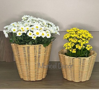 kit 2pçs Vaso Cachepô 23x20cm Simbídio e 22x15cm Crisântemo Cone de Fio em Oferta na Shopee