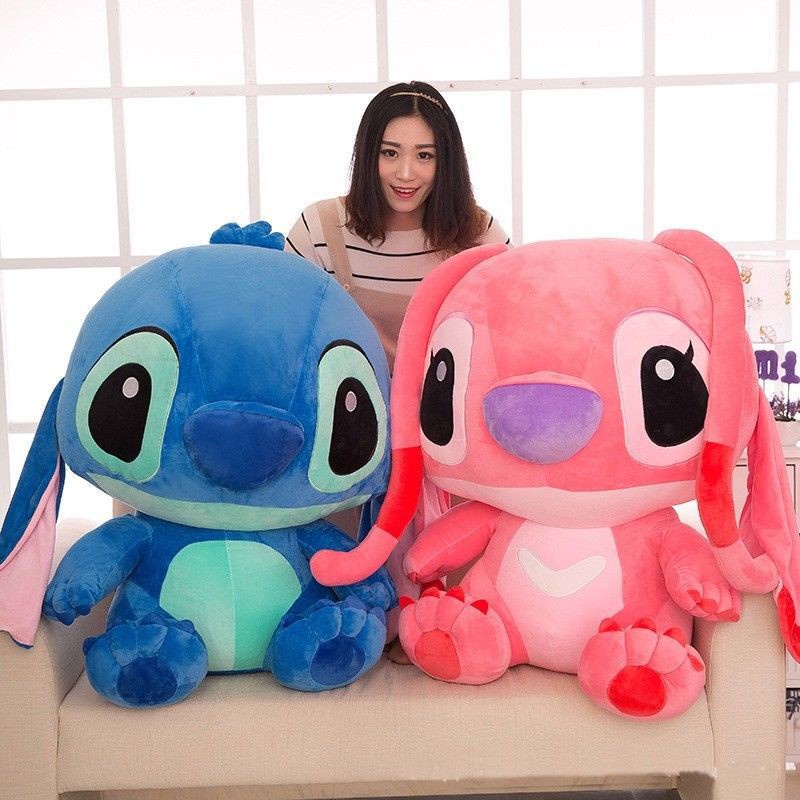 Bichinho De Pelúcia Fofo Lilo & Stitch Azuland Vermelho 35cm Para Decoração De Presente