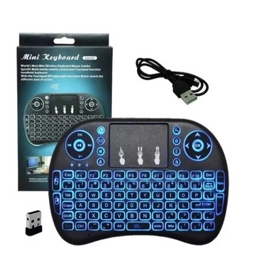 Mini Teclado Controle S/ Fio Touch Led Pc/note/gamer/tvsmart