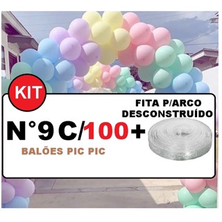 kit 100 bexigas Candy sortidos N°9+ 1 fita para arco desconstruído