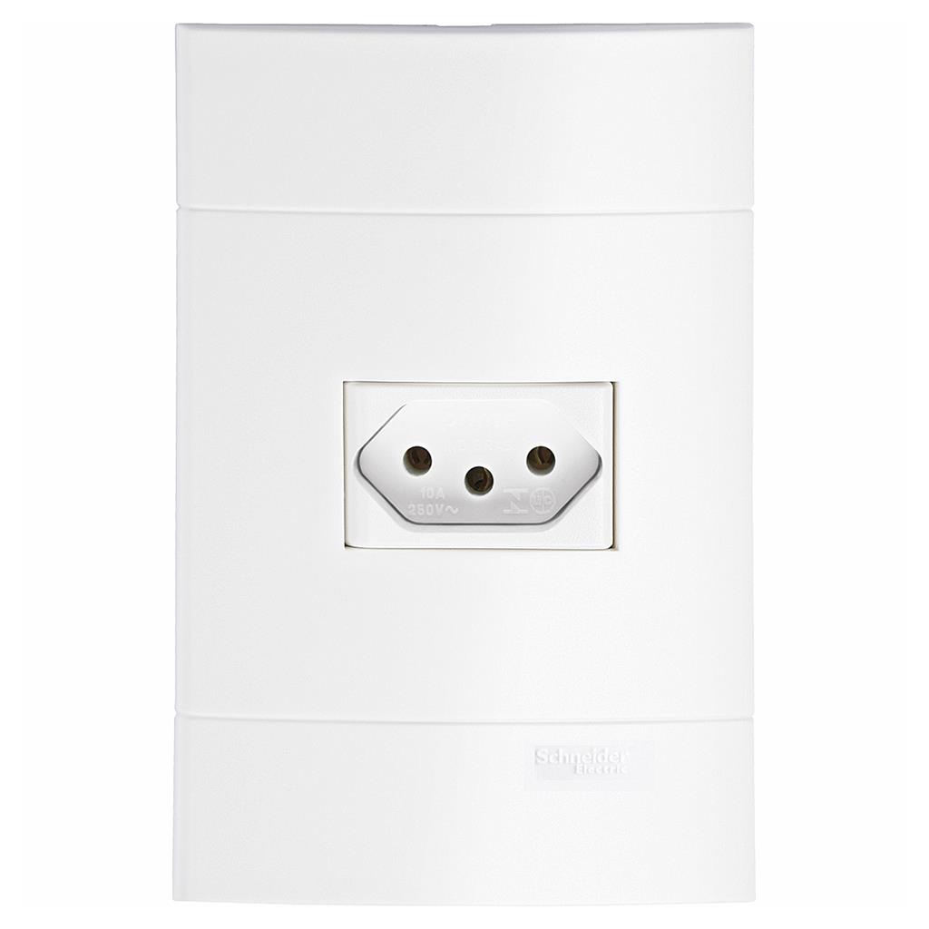 Conjunto Tomada 10A 2P+T 250V 4x2 Branco Lunare P/ Instalações Residenciais Schneider Sala/Quarto