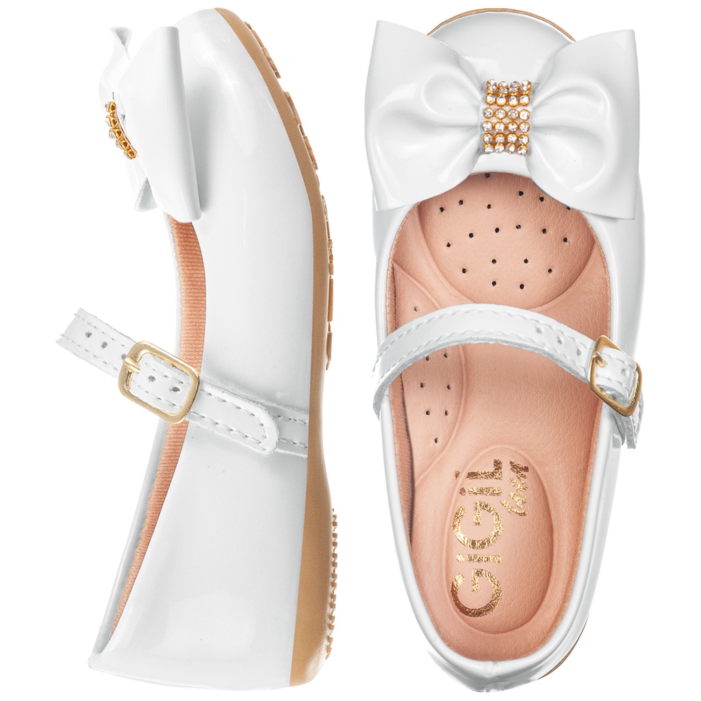 Sapatilha Infantil Sapato Laço Strass Brilho Leve Boneca Salomé Menina Rasteirinha Confortável Festa Daminha Moda Atual Macio Blogueira - Baby & Kids Fashion