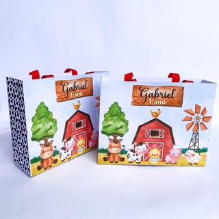 Sacolinhas Fazendinha Menino / Lembrancinha festa infantil em Oferta na Shopee