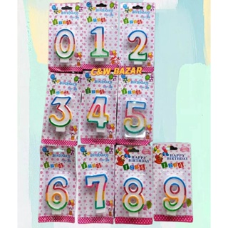 Vela Aniversário colorido Número de 0 ao 9 Para Festa em Oferta na Shopee