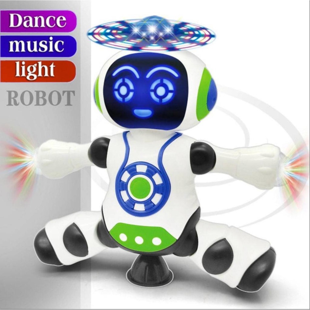 Brinquedo Robô Dança Gira 360º Graus Robô Som e Luz
