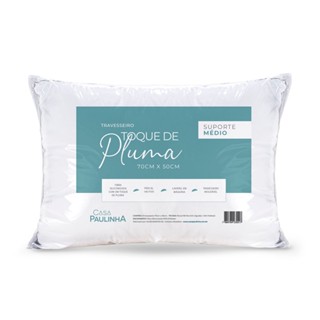 Travesseiros Toque de Pluma Suporte Médio Percal 180 Fios 70cm x 50cm