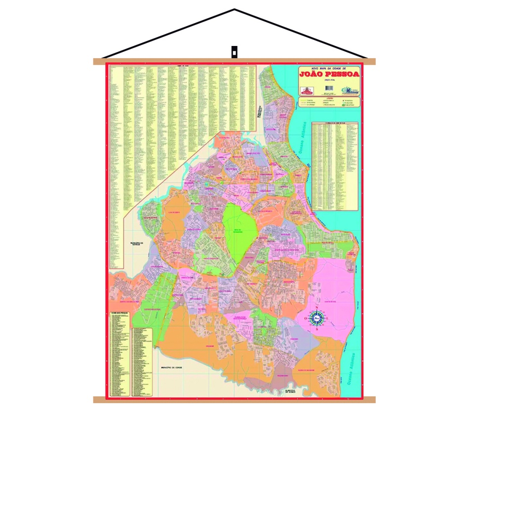 Mapa João Pessoa Banner Laminado 120x90cm - Atual
