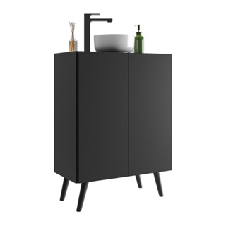 Gabinete de Banheiro Retrô Multimóveis 63 cm com 2 Portas FG5006 Preto em Oferta na Shopee