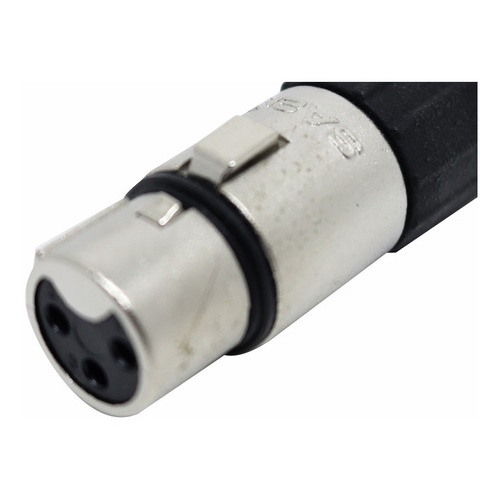 Kit 10 Conector Plug Xlr Fêmea Para 3 Pinos Niquelado Linha Profissional SA2X Santo Angelo Para Áudio Microfone Iluminação
