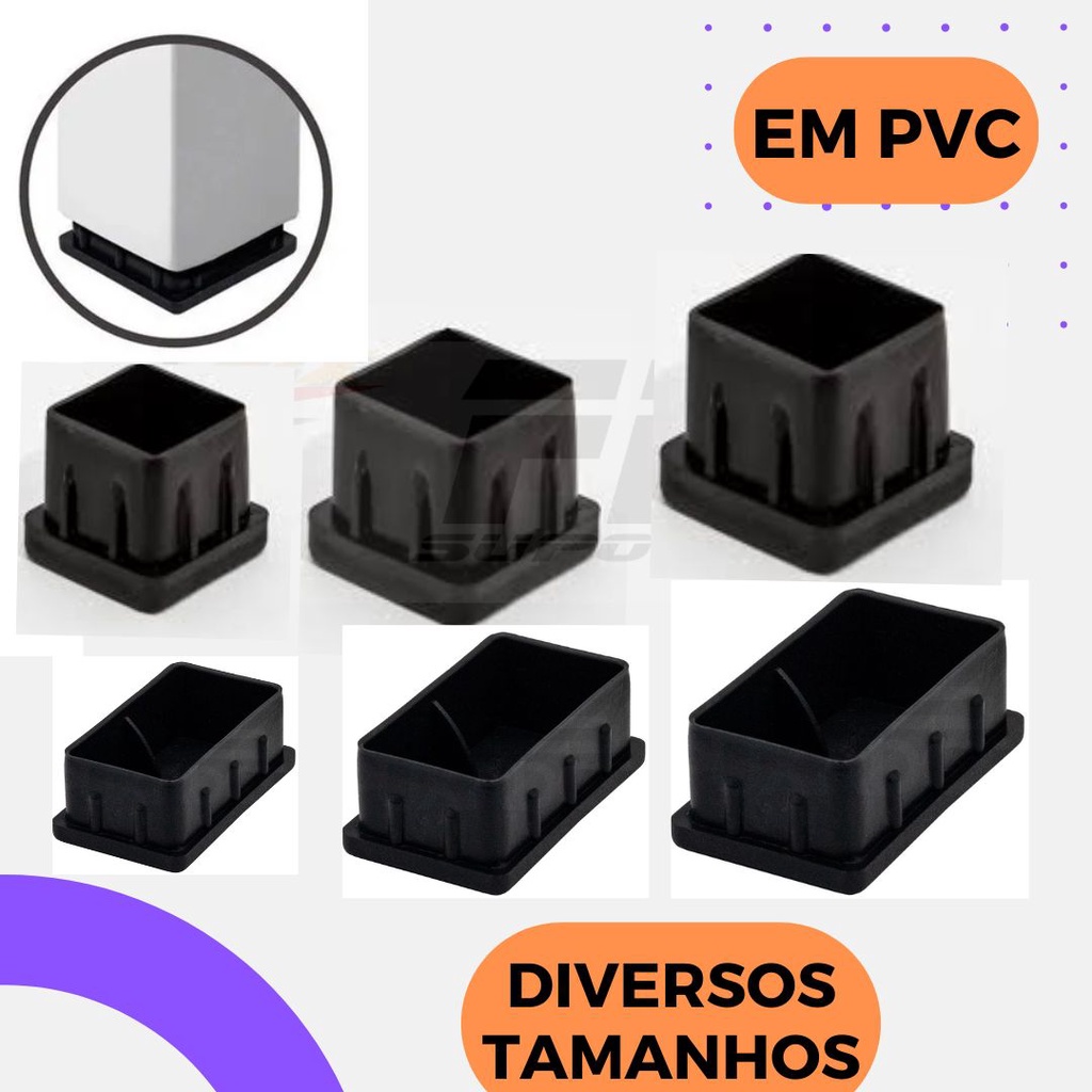 24 pé tampa ponteira para cadeira metalom quadrado em Oferta na Shopee