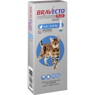 Bravecto Plus Gatos Transdermal 2,8 A 6,25Kg 250Mg Vermifugo em Oferta na Shopee