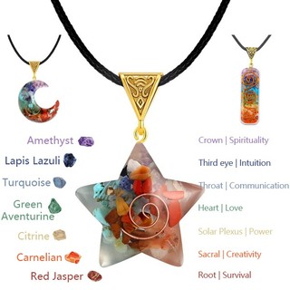 7 Colar Chakra-De Cristal Com Cordão Ajustável-Jóias Presente Espiritual-Pingente De Cura Feito À Mão-Para Energia Positiva , Meditação