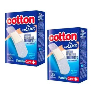 CURATIVOS COTTON TRANSPARENTE COM 35 UNIDADES