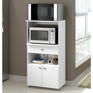 Balcão Multimóveis Multiuso Forno e Microondas Branco REF. 4060G 2 Portas e 1 Gaveta