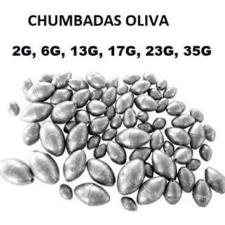 CHUMBO (CHUMBADA) OLIVA PARA PESCA DE 2G A 104G